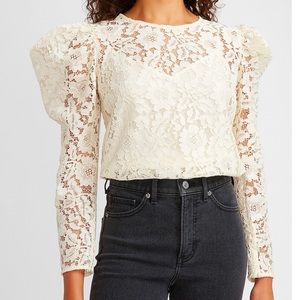 Lace Puff Sleeve Top